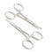 Pets Ears/Nose Hair Puller, Straight & Curved 3.5" Stainless Steel Home Hemostat Locking Forceps, 2pcs Set