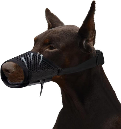 Lxnoap Black Quick Muzzle for Small Dogs, Adjustable & Comfortable Mouth Cover, Size S