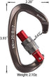 Screwgate Locking Carabiner Clip - Heavy Duty Rock Climbing Carabiner, Screw Lock for Outdoor Equipment
