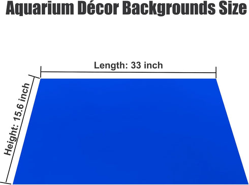 Blue Black Double-Sided Aquarium Background Poster - Fish Tank Wallpaper 16"x 33" Decorations