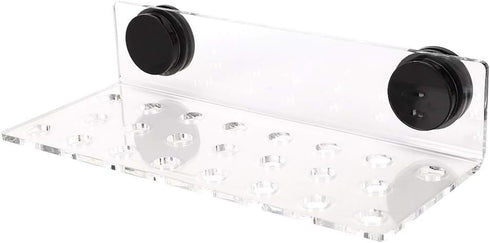 Zerodis Fish Acrylic Coral Bracket Base, Transparent Bracket Holder with 23 Holes for Aquarium Frag Plugs Rack