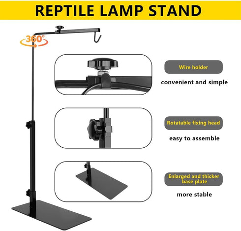 25-37inch EatingBiting Amphibian Reptile Lampshade Lamp Holder Adjustable Extendable Metal Floor Lamp Holder Portable
