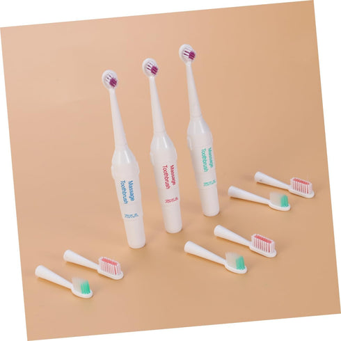 3 Set Totority Waterproof Electric Toothbrush for Pets Portable Travel Dog Toothbrush Rechargeable Battery and Soft