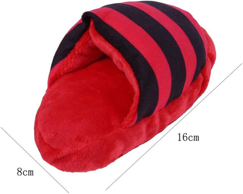 Red Cute Pet Puppy Dog Cat Slipper Shape Plush Chew Play Toy, Flip-Flops Squeaky Toys