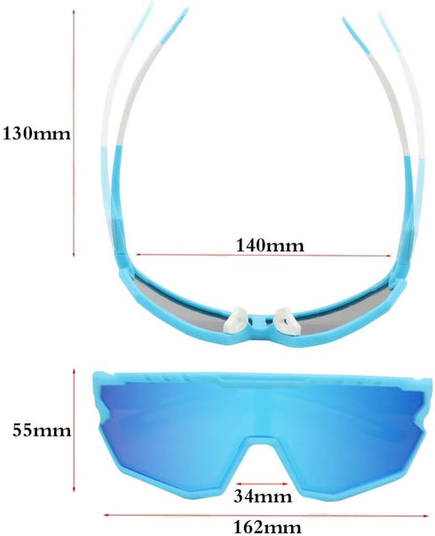Sports Sunglasses Pink Polarized Cycling Glasses with 3 Lenses for Baseball, Fishing, Skiing, Running, Golf
