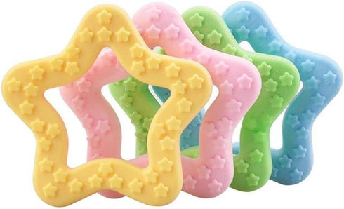 1Pc Random Color Star Shaped Dog Chew Toys, Elasticity Teeth Cleaning, Indoor and Outdoor Pet Supplies
