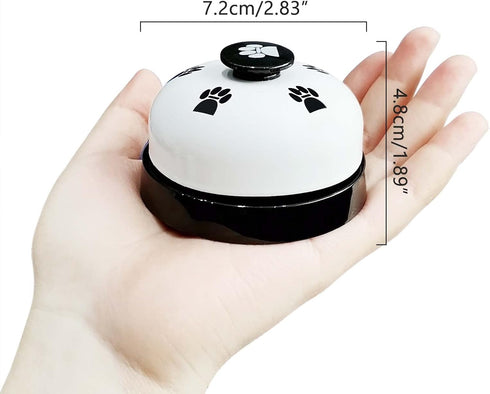 Pet Training Bell, 1 Pack Call Bell for Dog or Cat, 2.83 Inch Diameter with Metal Construction in White