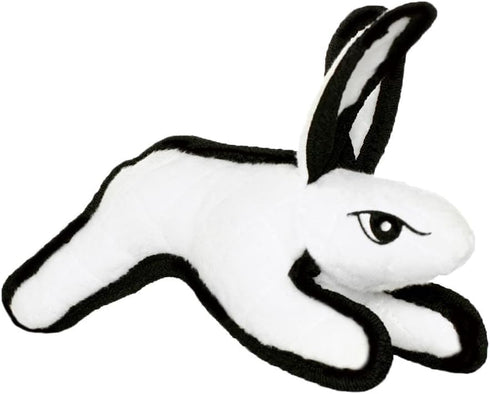 TUFFY World's Tuffest Soft Dog Toy - Barnyard Junior White Rabbit, Durable, Machine Washable