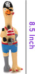 jooee Screaming Rubber Chicken Dog Squeaky Toy, 8.5 Inch Tall, Latex Chew Molar Toy (Pirate)