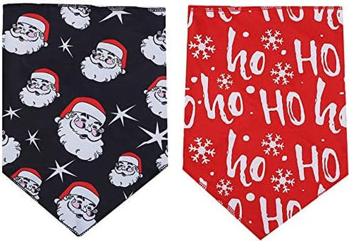 BoomBone 2 Pack Christmas Dog Bandana, Triangle Bibs Pet Scarf for Medium to Large Dogs