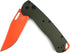 HUAAO Manual Open Folding Knife, Axis Lock Knife with 3.31’’ Orange D2 Blade and Green G10 Handle