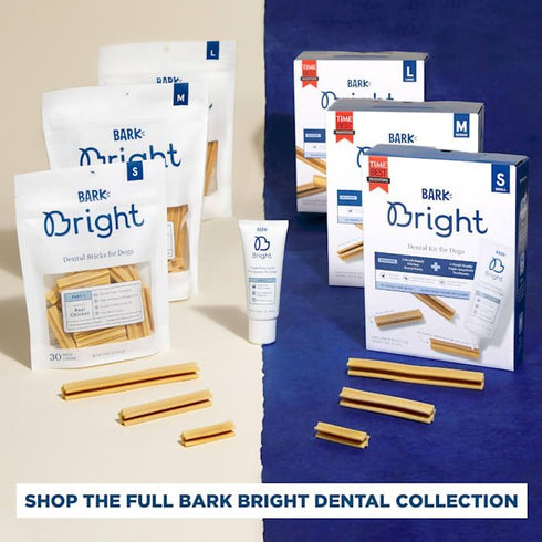 BARK Bright Dental Sticks for Large Dogs Chews, 12.2 oz, Count of 15