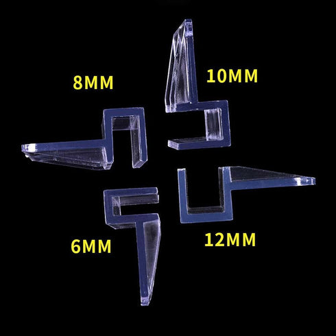 Teensery 8 Pcs Aquarium Glass Cover Clip, Clear Acrylic Support Holder for Rimless Aquariums (10 MM)