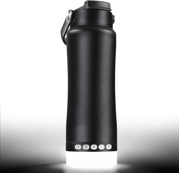 2-in-1 Sports Water Bottle with Camping Lantern, Detachable LED Lights with 5
