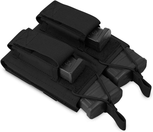 KRYDEX Open-Top Mag Pouch for 5.56 .223 Magazine with 1911 HK45 Glock 9mm Pistol Mag Pouch