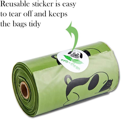 16 Rolls/240 ECO-CLEAN Poop Bags Biodegradable, Bags, Dog Waste Bags, Unscented, Leak-Proof, Easy Tear- Off