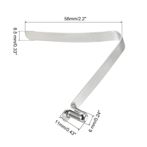 PATIKIL 11x6mm Kayak Paddle Snaps - 6 Pack Steel V Shaped Clips for Tent Poles, Push Button Spring Clips