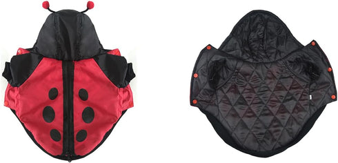 FLAdorepet Halloween Dog Ladybug Costume, Funny Winter Warm Jacket for Small Medium Dogs