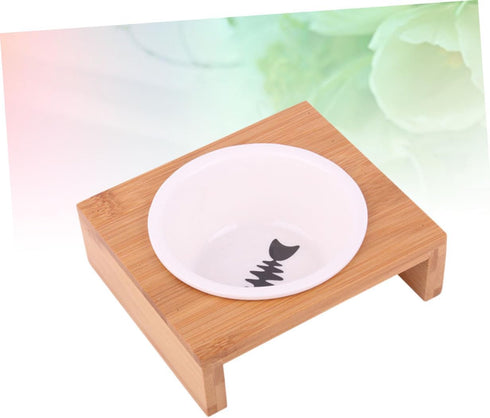 1 Table Single Bowl Pet Supplies - Dog Feeder Pet Dining Table with Ceramics Pet Bowl