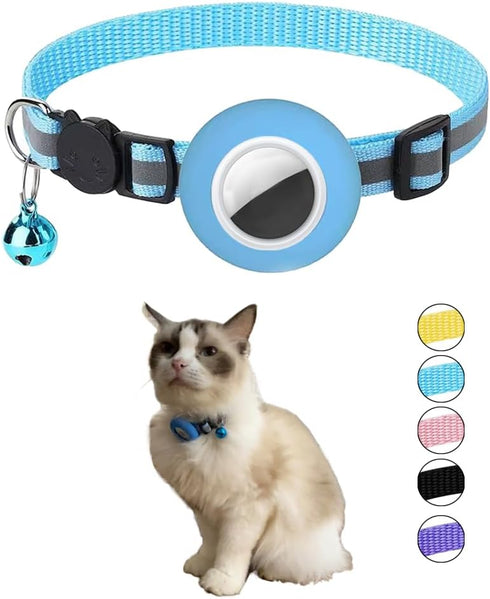 Hepplly Tracker-Ready Breakaway Cat Collar (No Tracker Included) - Detachable GPS Holder + Safety Bell - Adjustable
