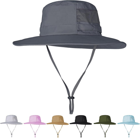 Sun Hat for Men and Women - UPF 50+ Waterproof Wide Brim Bucket Hat for Hiking, Garden, Safari, Beach