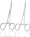 Pet Hemostat Forceps, Stainless Steel Ear Scissors for Dog and Cat, Straight and Bent, 5-inch