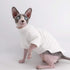 Winter Thick Cotton T-Shirts for Sphynx Cats, Double-Layer Pullover Kitten Shirts with Sleeves, White (M 5.5-7.1 lbs)