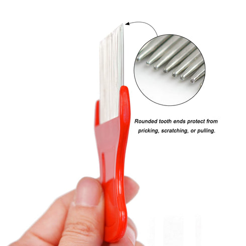 4 Pcs Lice Comb, Nit Comb for Pet Hair Grooming, Dandruff Removal Comb with Metal Teeth