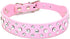 Rhinestone Dog Collar, Bling PU Leather Crystal Diamond Pet Dog Cat Puppy Collar, S M L XL (XS, Pink)