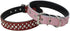 Dogs Kingdom Genuine Leather Padded Rhinestone Dog Collar, 14.5"-20" Length, Customized Crystal, Black, M