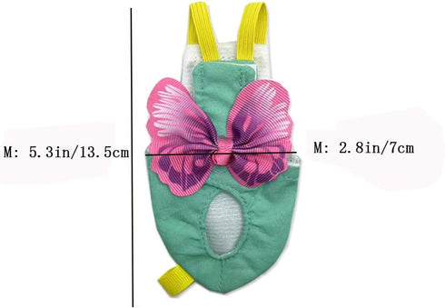 BASICGOLDYAO 2 (2 Pcs Bird Diaper Harness Flight Suit with Waterproof Liner Pet Bird Nappy Clothes with Flying Leash