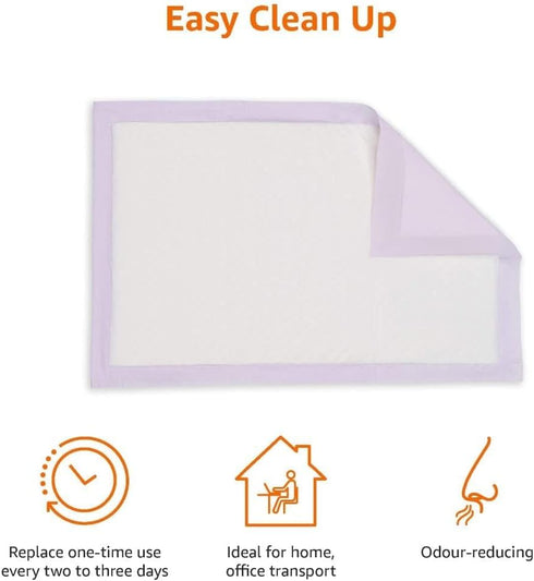 Amazon Basics Cat Pad Refills, Lemon Scent, Pack of 20, Purple and White