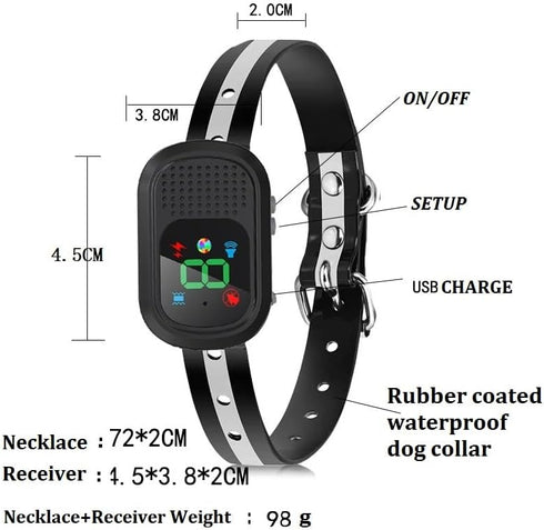 CW-008 Dog Training Collar with Walkie-Talkie, Voice Commands, 4 Training Modes, Remote Control 2600 Ft