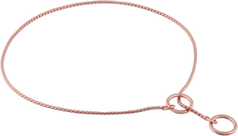 Alvalley Metal Chain Dog Show Collar, Adjustable Pet Slip Collar for Toy, Small, Medium, Large Dogs (Rose Gold, 14",