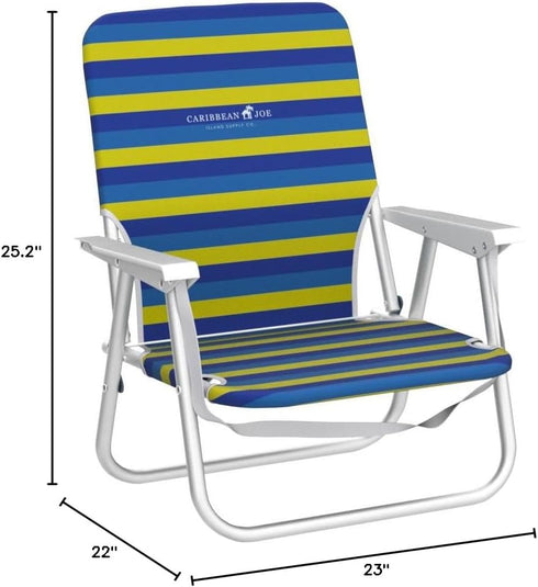 1 200lbs CARIBBEAN JOE Folding Beach Chair, Position Lightweight and Portable Foldable Outdoor Camping Accessories