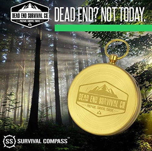 SharpSurvival Glow in The Dark Military Compass - Handheld Lightweight Compass for Hiking and Camping