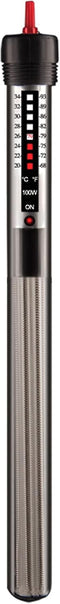 Aquatop 100W Submersible Glass Heater for Fish Tanks Up to 25 Gallons, 68-93F Adjustable Temperature Range