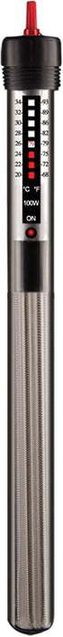 Aquatop 100W Submersible Glass Heater for Fish Tanks Up to 25 Gallons, 68-93F Adjustable Temperature Range