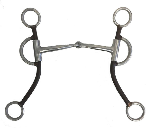 AJ Tack Double Rein Long Shank Sweet Iron Bit