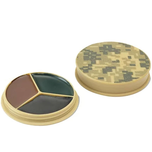 HME Camo Face Paint Kit with Mirror, Long-Lasting Non-Glare Makeup for Hunting, 3 Colors in Compact Case