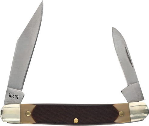 Old Timer 104OT Small Canoe, 4.7in Stainless Steel Traditional Folding Pocket Knife with Clip Point and Drop Point