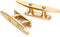 YUSOVE 4 Inch Brass Color Boat Cleats, Gold 316 Stainless Steel Open Base Cleat for Marine Applications, Pack of 2