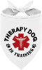 Therapy Dog in Training Bandana, Classical White Printing Dog Scarf Accessories, Pet Scarf Gift (J14)