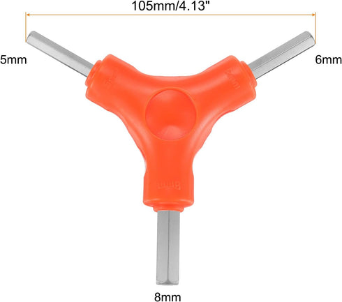 HARFINGTON Y-Shaped 3 Way Bike Hex Wrench 5/6/8mm, All-In-One Multi Portable Biking Torque Spanner for Repair