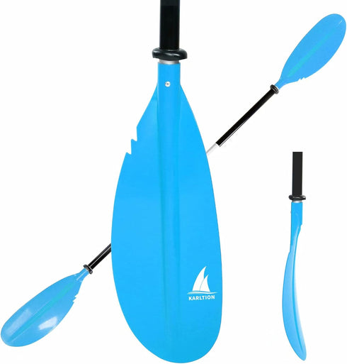 Kayak Paddle - Adjustable 2 Pieces Aluminum Alloy Shaft with Glass Fiber Blade for Oar Fishing