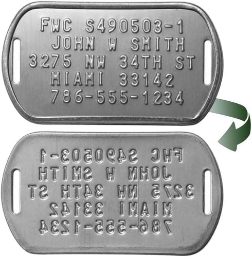 Personalized FWC Crab Trap Tags - Five Serialized Rust Proof ID Tags