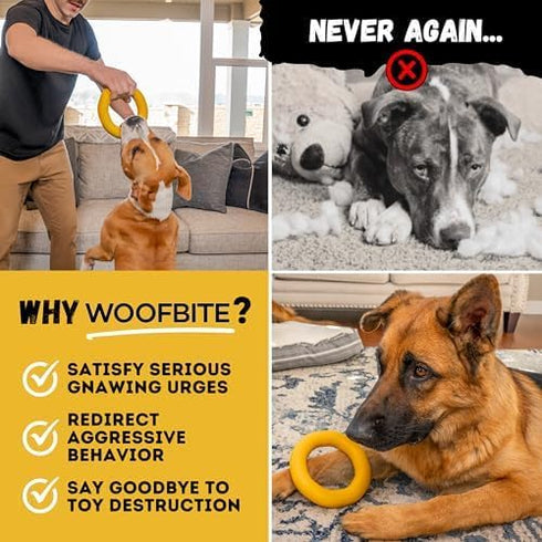 Indestructible Ring Dog Toy - Lifetime Replacement for Medium & Large Breeds, Durable for Aggressive Chewers