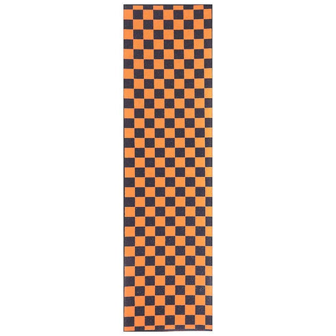 TURBO Orange Checkerboard Skateboard Grip Tape Sheet, 9 x 33 Inch