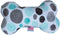 Pet and Dog Plush 6" Bone Toy, "Party Dots Group", Aqua Party Dots (Available in 3 Colorway Options)