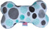 Pet and Dog Plush 6" Bone Toy, "Party Dots Group", Aqua Party Dots (Available in 3 Colorway Options)